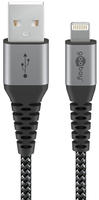 Goobay Ladekabel 49267, grau, 0,5m, USB-A auf Apple Lightning, 12W Schnellladekabel