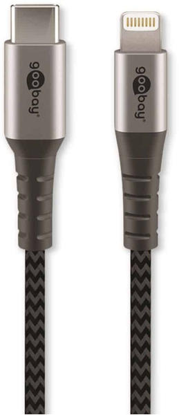 Goobay Lightning USB-C Lade- und Synchronisations-Vollmetall-Kabel 2m