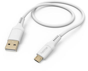 Hama Ladekabel "Flexible", USB-A - Micro-USB, 1,5 m, Silikon, Weiß