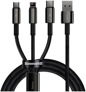 Baseus 3in1 Tungsten Gold Kabel 1,5m Schwarz