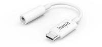 Hama Aux-Adapter USB-C – 3,5-mm-Klinke-Buchse, Weiß