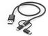 Hama 3in1 Multi-Ladekabel, USB-A - Micro-USB, USB-C u. Lightning, 1,5 m, Schwarz