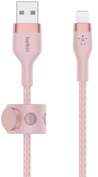 Belkin BoostCharge Pro Flex USB-A-Kabel auf Lightning 2m Pink