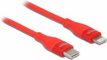 DeLock 86633 Ladekabel USB-C -> Lightning 0,5m rot