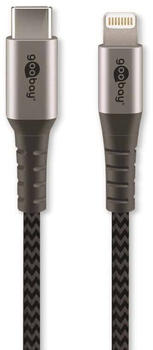 Goobay Lightning USB-C Lade- und Synchronisations-Vollmetall-Kabel 1m