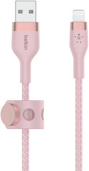 Belkin BoostCharge Pro Flex USB-A-Kabel auf Lightning 1m Pink