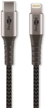 Goobay Lightning USB-C Lade- und Synchronisations-Vollmetall-Kabel 0,5m