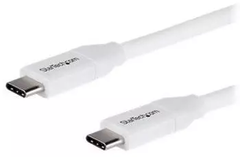 StarTech USB C to USB C Cable - 6 ft / 2m - 5A PD - M/M - White - USB 2.0 - USB-IF Certified - USB Type C Cable - USB C Charging Cable (USB2C5C2MW)