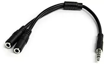 StarTech Headset adapter for headsets with separate headphone / microphone plugs - 3.5mm 4 position to 2x 3 position 3.5mm M/F audio splitter