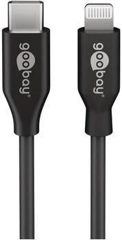 Goobay Lightning USB-C Lade- und Synchronisationskabel, schwarz 1m