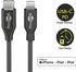 Goobay Lightning USB-C Lade- und Synchronisationskabel, schwarz 1m