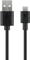 Goobay 38660 Micro USB Lade- und Synchronisationskabel, 2 m, Schwarz - f&uuml;r