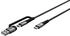 Goobay 2in1 USB-Textilkabel, spacegrau/silber, 3 m