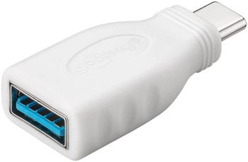Wentronic 66262 USB-C/USB-A 3.0 OTG SuperSpeed-Adapter für Ladekabel, weiß