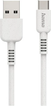 Hama Ladekabel "Eco", USB-A - USB-C, 1 m, Wei&szlig;