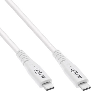 InLine USB4 Kabel, USB-C Stecker/Stecker, PD 240W, 8K60Hz, TPE, wei&szlig;, 2m (35902W)