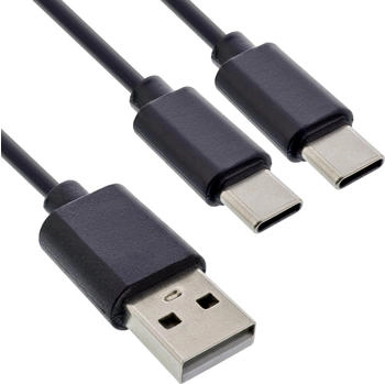 InLine USB 2in1 Y-Ladekabel 1x USB-A Stecker an 2x USB-C Stecker schwarz 0 - Kabel - Digital/Daten (35126)