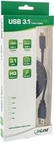 INLINE USB 3,2 Gen,1x2 Kabel, USB-C Stecker an A Stecker, schwarz, 0,3m