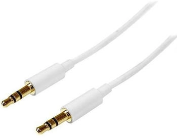 StarTech 1M STEREO AUDIOKABEL 3,5MM 1m White Slim 3.5mm Stereo Audio Cable - Male to Male (MU1MMMSWH)
