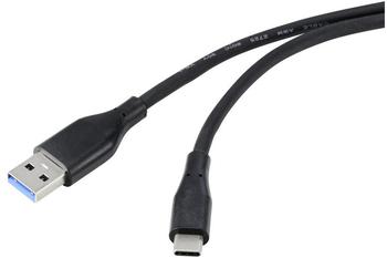 Renkforce USB-Kabel USB 3.2 Gen1 3.0 3.1 USB-C Stecker 50 cm Schwarz (RF-4995170)