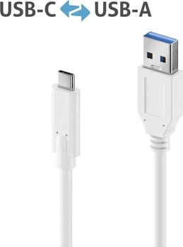 PureLink iSeries Premium - USB-Kabel - USB-C (M) bis USB Typ A (M) - USB 3.1 Gen 2 - 50 cm - rund - weiß