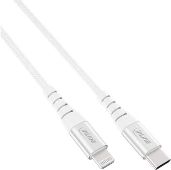 InLine USB-C Lightning Kabel - für iPad - iPhone - iPod - silber/Alu - 1m MFi-zertif (31450C)
