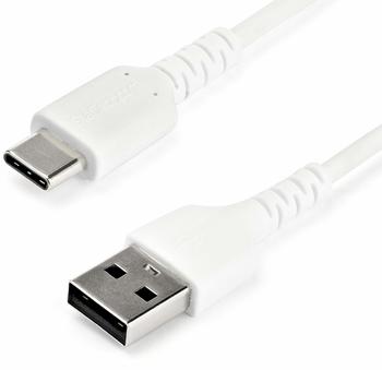 StarTech 1 m / 3.3 ft. USB 2.0 to USB C Cable - White - Aramid Fiber - USB-Kabel - USB (M) gerade bis USB-C (M) gerade - Thunderbolt 3 / USB 2.0 - 1 m - weiß