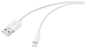 Renkforce USB-Kabel USB 2.0 USB-A Stecker, Apple Lightning Stecker 2.00 m Weiß (frosted) RF-5724086 (RF-5724086)