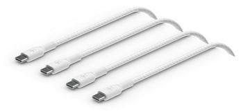 Belkin BoostCharge braided USB C to fast charger cable USB type C charger cable fast charging for iPhone 15 Samsung Galaxy S24 Google Pixel iPad MacBook Nintendo and more - 1m 2pack White