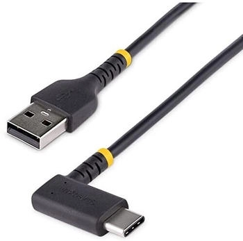 StarTech 6ft (2m) USB A to C Charging Cable Right Angle - Heavy Duty Fast Charge USB-C Cable - USB 2.0 A to Type-C - Rugged Aramid Fiber - 3A - USB Charging Cord (R2ACR-2M-USB-CABLE)