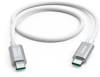 Hama Ladekabel USB-C - USB-C, 240W, "Full-Featured", USB 3.2 Gen2,10Gbit/s, 1,5m Wei&szlig; (00201724)