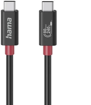 Hama USB-C-Kabel, E-Marker, USB4 Gen4, 80 Gbit/s, 5 A, 240 W, 1,00 m Schwarz (00200799)