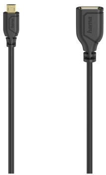 Hama Micro-USB-OTG-Kabel "Flexi-Slim", USB 2.0, 480 Mbit/s, 0,15 m (00200613)