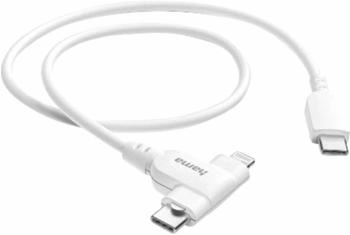 Hama Ladekabel 2-in-1, USB-C - USB-C oder Lightning, MFI, 1,5 m, Wei&szlig; (00201722)