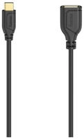 "hama 00200638 USB-C-OTG-Kabel "Flexi-Slim", USB 2.0, 480 Mbit/s, Schwarz, 0,15 m"