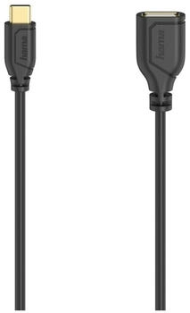 Hama USB-C-OTG-Kabel "Flexi-Slim", USB 2.0, 480 Mbit/s, Schwarz, 0,15 m Schwarz (00200638)