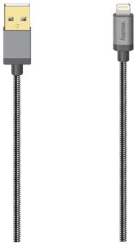 Hama USB-Kabel für iPhone/iPad mit Lightning Connector, USB 2.0, Metall, 0,75 m (00200501)