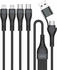 4smarts USB-C/A Multi-Ladekabel 4in2 1,2m, schwarz