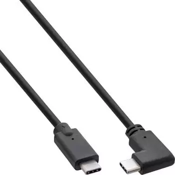 InLine USB 3.2 Gen 2 Kabel, USB-C Stecker/Stecker gewinkelt, schwarz, 0,5m (35706W)