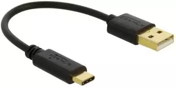 DeLock USB Ladekabel USB-A zu USB-C Schwarz 15 cm (85354)