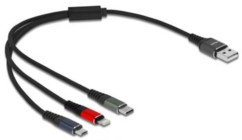DeLock USB Ladekabel 3 in 1 für Lightning / Micro USB / USB Type-C 30 cm 3-farbig (87236)