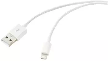 Renkforce USB-Kabel USB 2.0 USB-A Stecker, Apple Lightning Stecker Weiß (frosted) (RF-5724084)