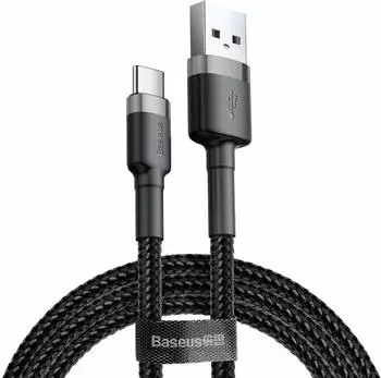 Baseus Cafule USB zu USB-C Kabel Schwarz/Grau 0,5m (CATKLF-AG1)