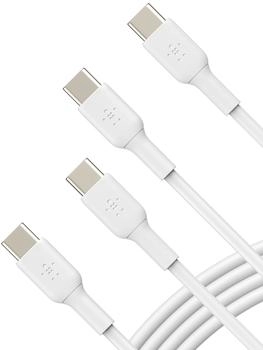 Belkin Boost Charge USB-C zu USB-C 2.0 Kabel 1m, wei&szlig;, 2er Pack (CAB003BT1MWH2PK)