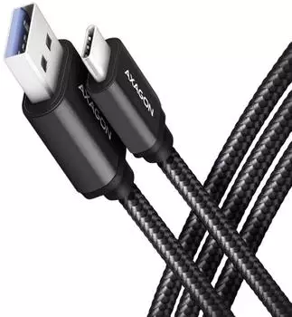 Axagon USB-Kabel USB 3.2 Gen1 USB-C zu USB-A 1m Schwarz (BUCM3-AM10AB)