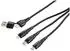 Renkforce USB-Ladekabel USB 2.0 USB-A Stecker, USB-C® Stecker, USB-Micro-B Stecker, Apple Lightning Stecker, USB-C® Stecker 1.20 m Anthrazit/Schwarz (US203/1.2M)