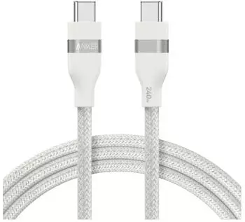 Anker USB-C auf USB-C Kabel (90cm, 240W, Upcycled-Geflochten) weiss