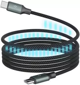 Ansmann USB-C auf USB-C Kabel 1,2m schwarz Textilmantel (1700-0186)