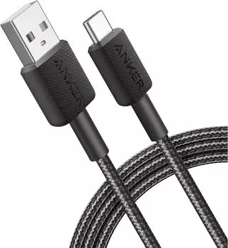 Anker 322 USB-A auf USB-C Kabel, geflochten, 1,8m, schwarz (A81H6G11)