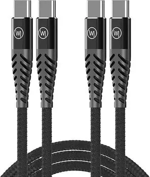 Wicked Chili 2x USB-C auf USB-C Textilkabel 1m, 60W Power Delivery (844329)